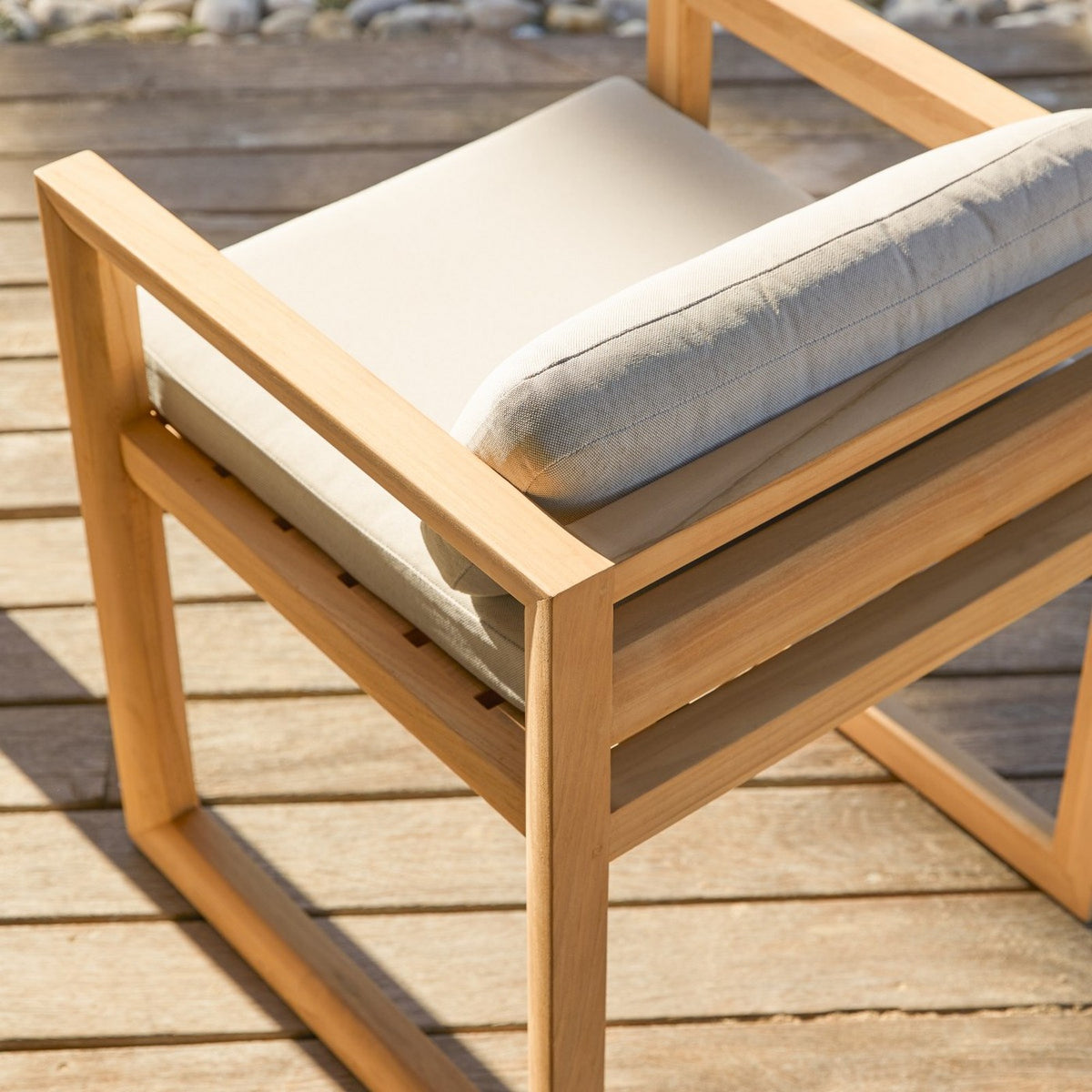 Noah - Chaise De Jardin - Teck - Blanc