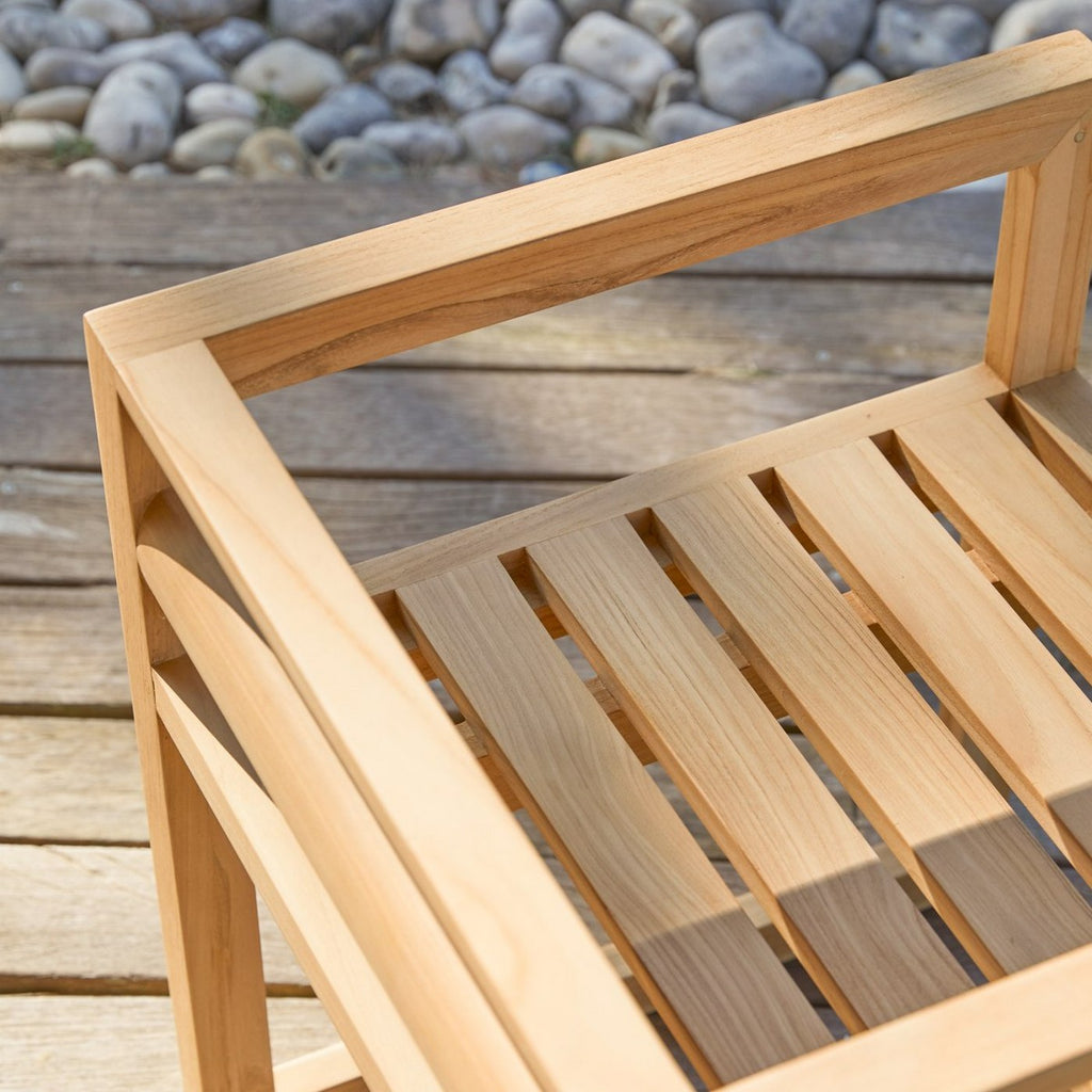 Noah - Chaise De Jardin - Teck - Blanc