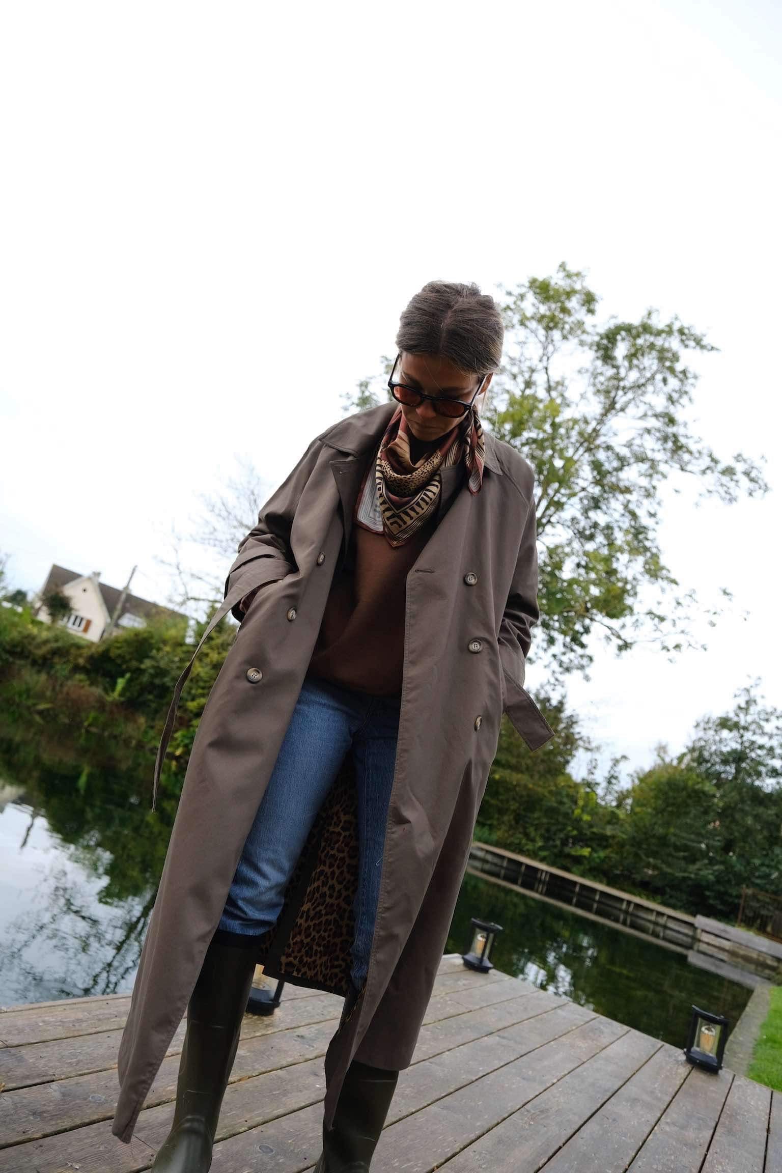 Paul Trench Coat Khaki/Leopard