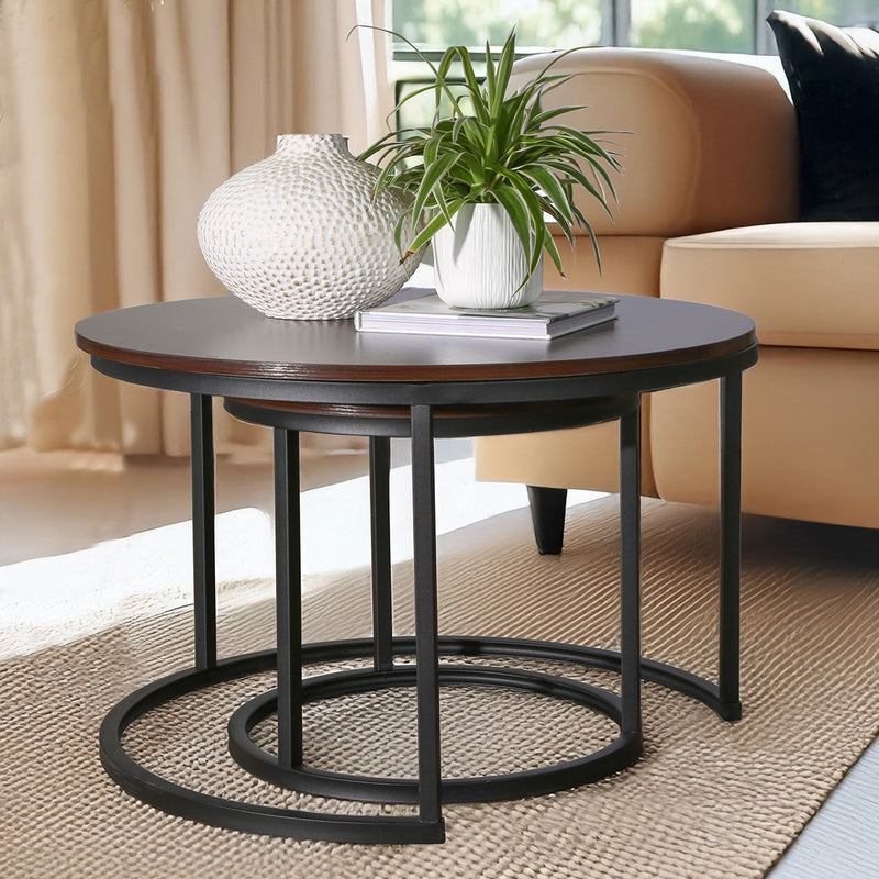 Table Basse Salon Lenny - Noyer/ Noir