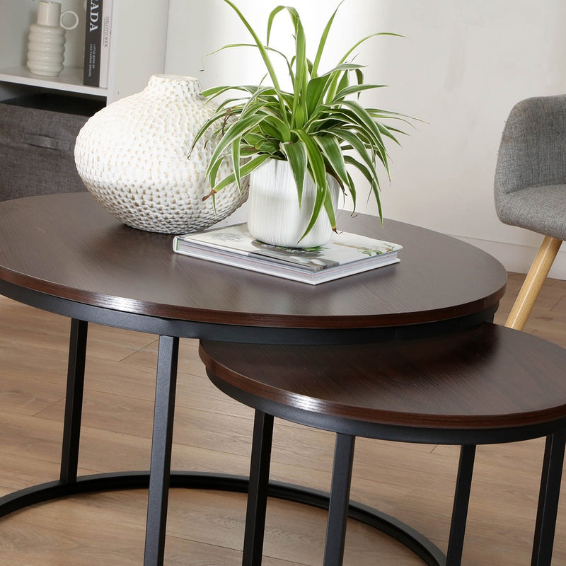 Table Basse Salon Lenny - Noyer/ Noir