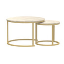 Table Basse Salon Lenny - Travertin/ Or