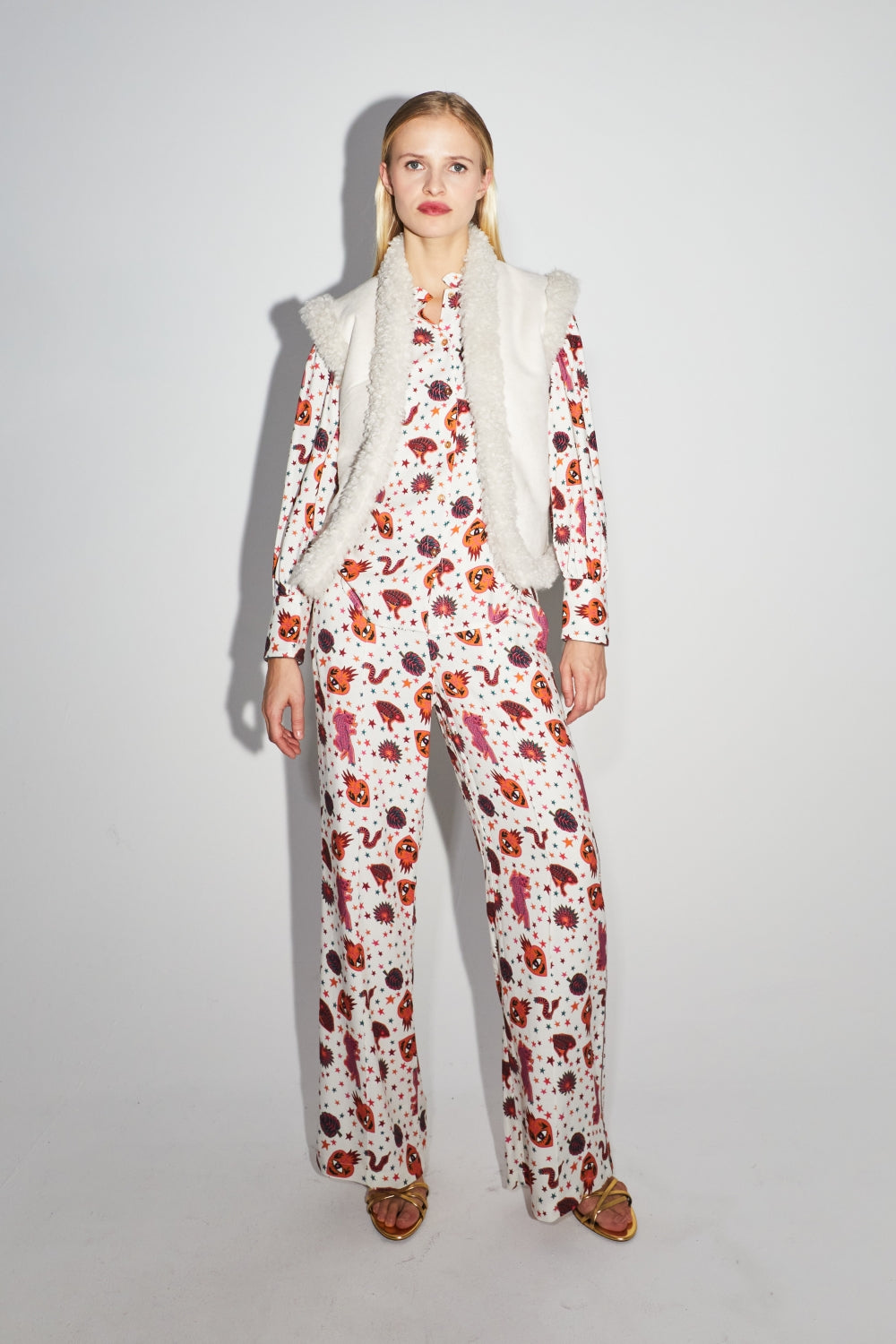 Le Pantalon Tracy Léo Star White