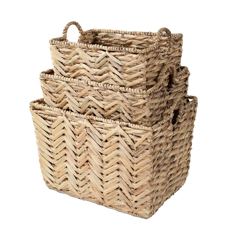 Panier Haut En Jacinthe D'Eau - Bois Clair