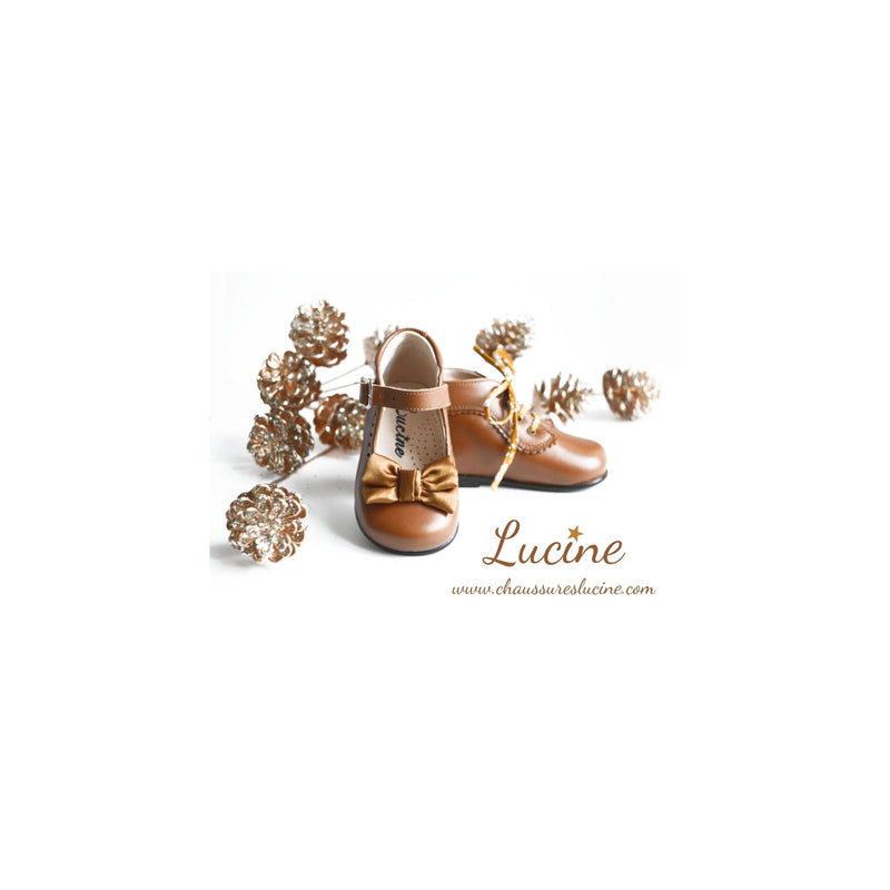 Chaussures Babies Charles Ix Alice À Boucle Noeud - Camel - Fille