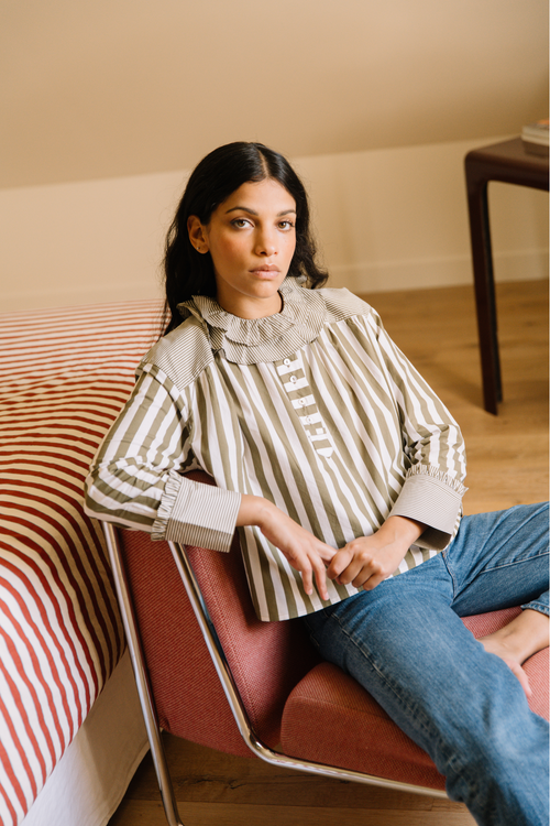 Chemise Martha - Rayures Olive