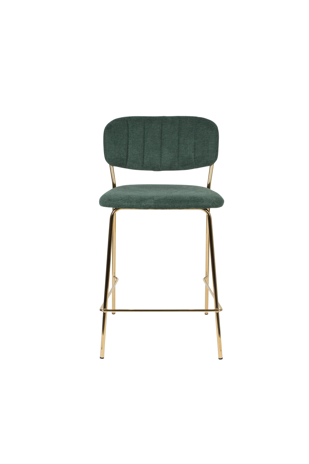 Jolien - Tabouret De Bar & De Comptoir - Tissu - Doré/Vert Foncé