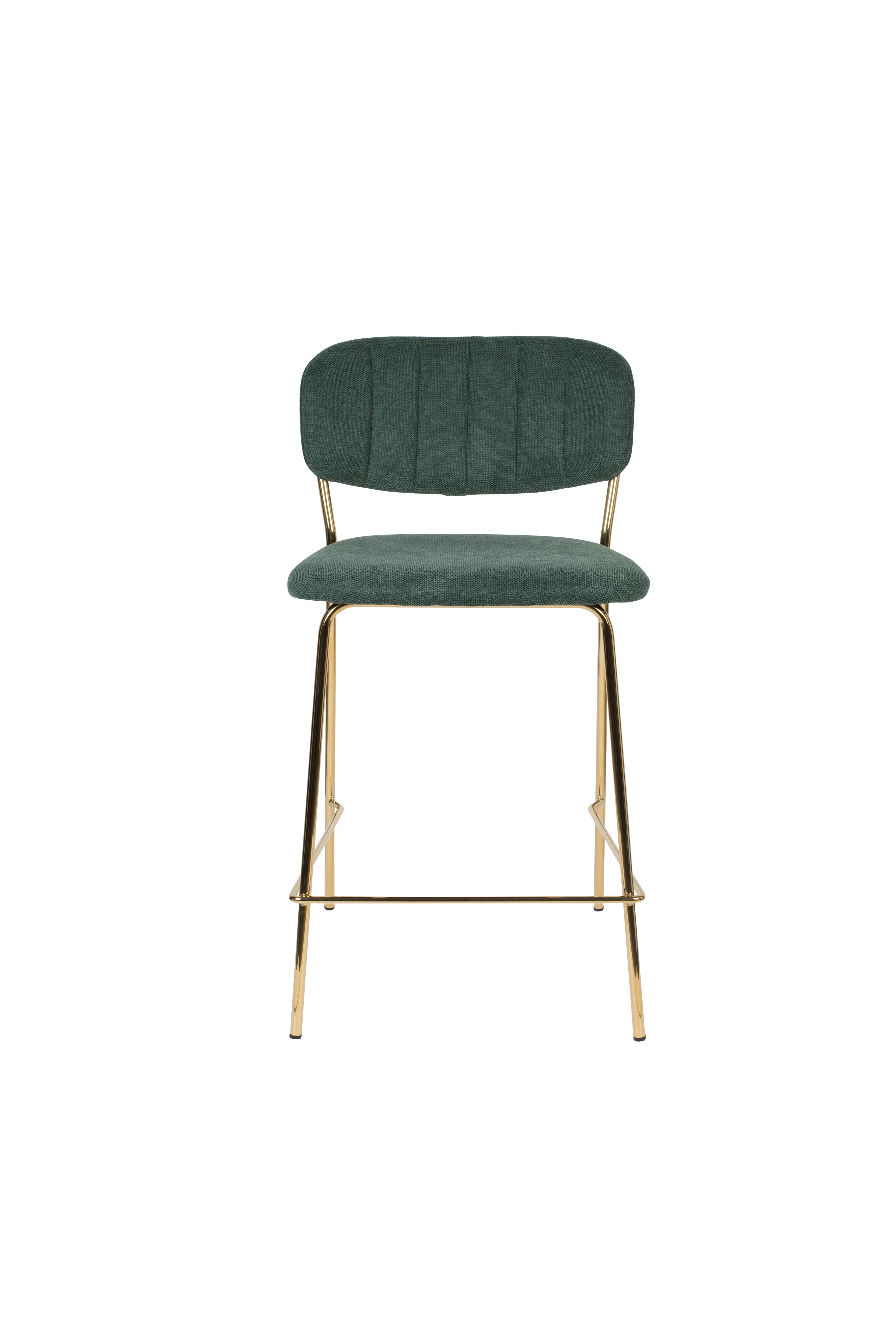 Jolien - Tabouret De Bar & De Comptoir - Tissu - Doré/Vert Foncé