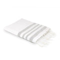 Toalla de baño de algodón nido de abeja 100x200 HAMPTONS blanco / plata