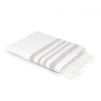Toalla de baño de algodón nido de abeja 100x200 HAMPTONS blanco / plata