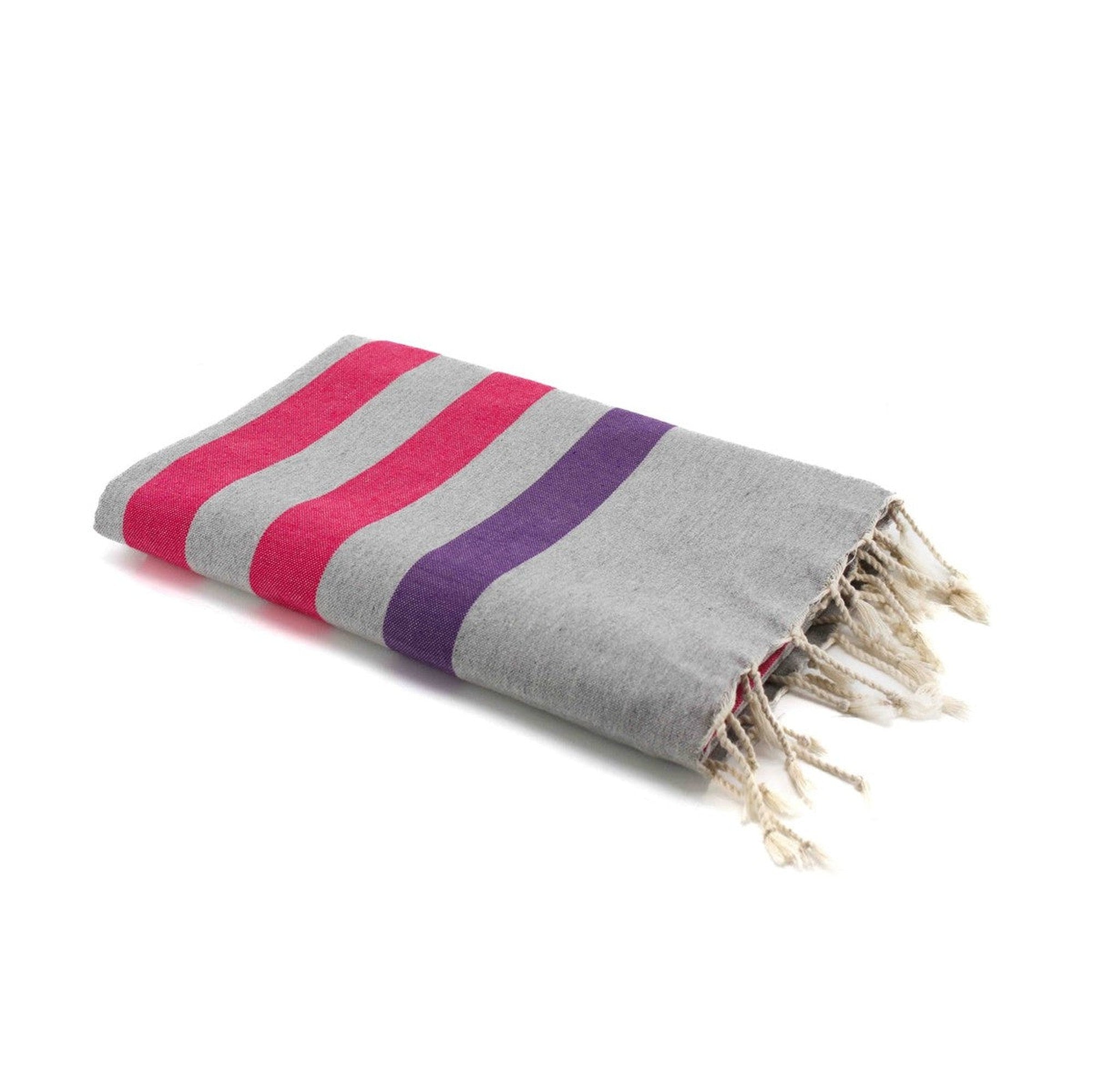 Fouta Arcachon Pearl Grey / Fuchsia Pink / Amethyst / Pearl Grey