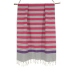 Fouta Arcachon Pearl Grey / Fuchsia Pink / Amethyst / Pearl Grey