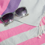 Fouta Arcachon Pearl Grey / Fuchsia Pink / Amethyst / Pearl Grey