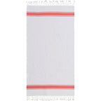 St Tropez - Fouta Blanche - Blanc/Orange Corail