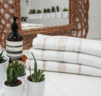 Fouta Coton 100X200 Mykonos Blanc / Cuivre