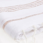 Fouta Coton 100X200 Mykonos Blanc / Cuivre
