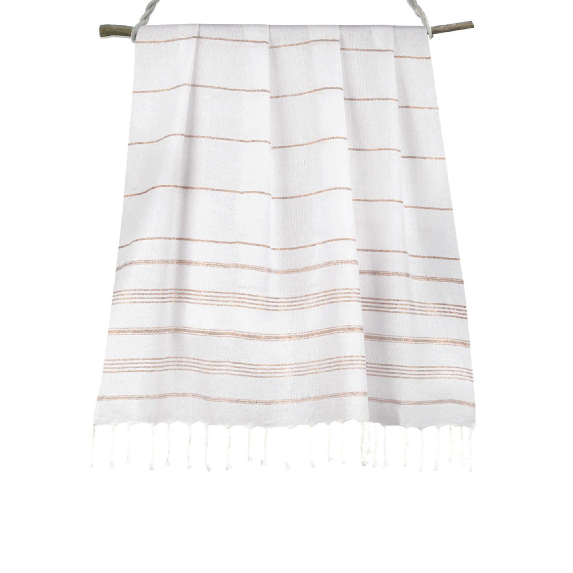Fouta Coton 100X200 Mykonos Blanc / Cuivre