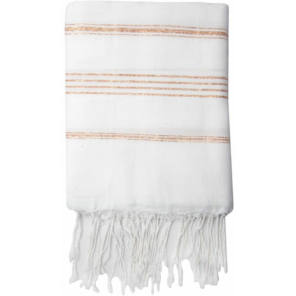 Fouta Coton 100X200 Mykonos Blanc / Cuivre