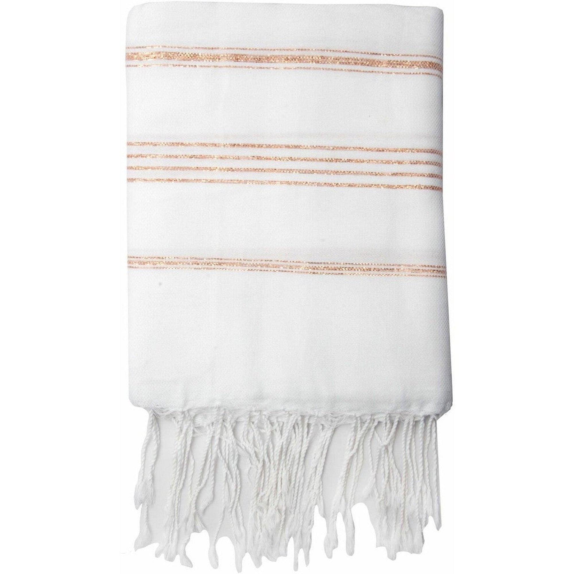 Fouta Coton 100X200 Mykonos Blanc / Cuivre