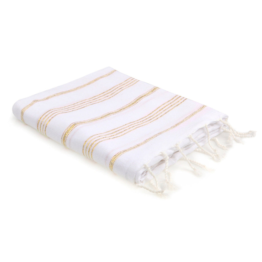 Fouta - Algodón - Blanco / Dorado - Mykonos