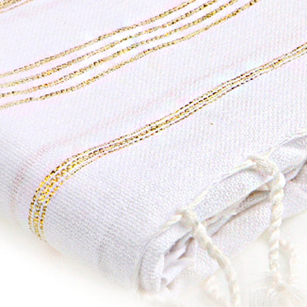 Fouta - Algodón - Blanco / Dorado - Mykonos
