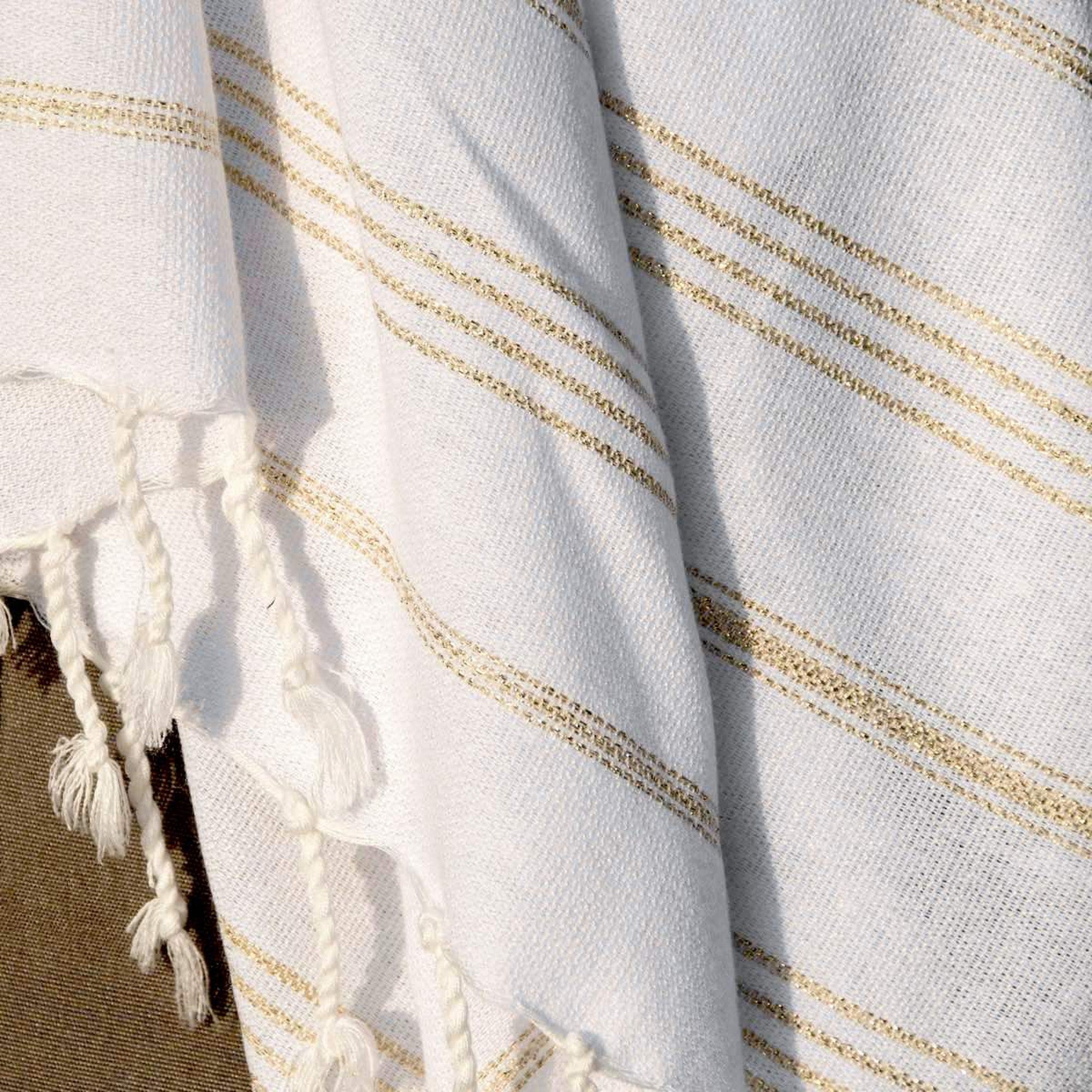 Fouta - Algodón - Blanco / Dorado - Mykonos