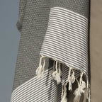 Fouta de algodón nido de abeja 100x200 IBIZA gris medio