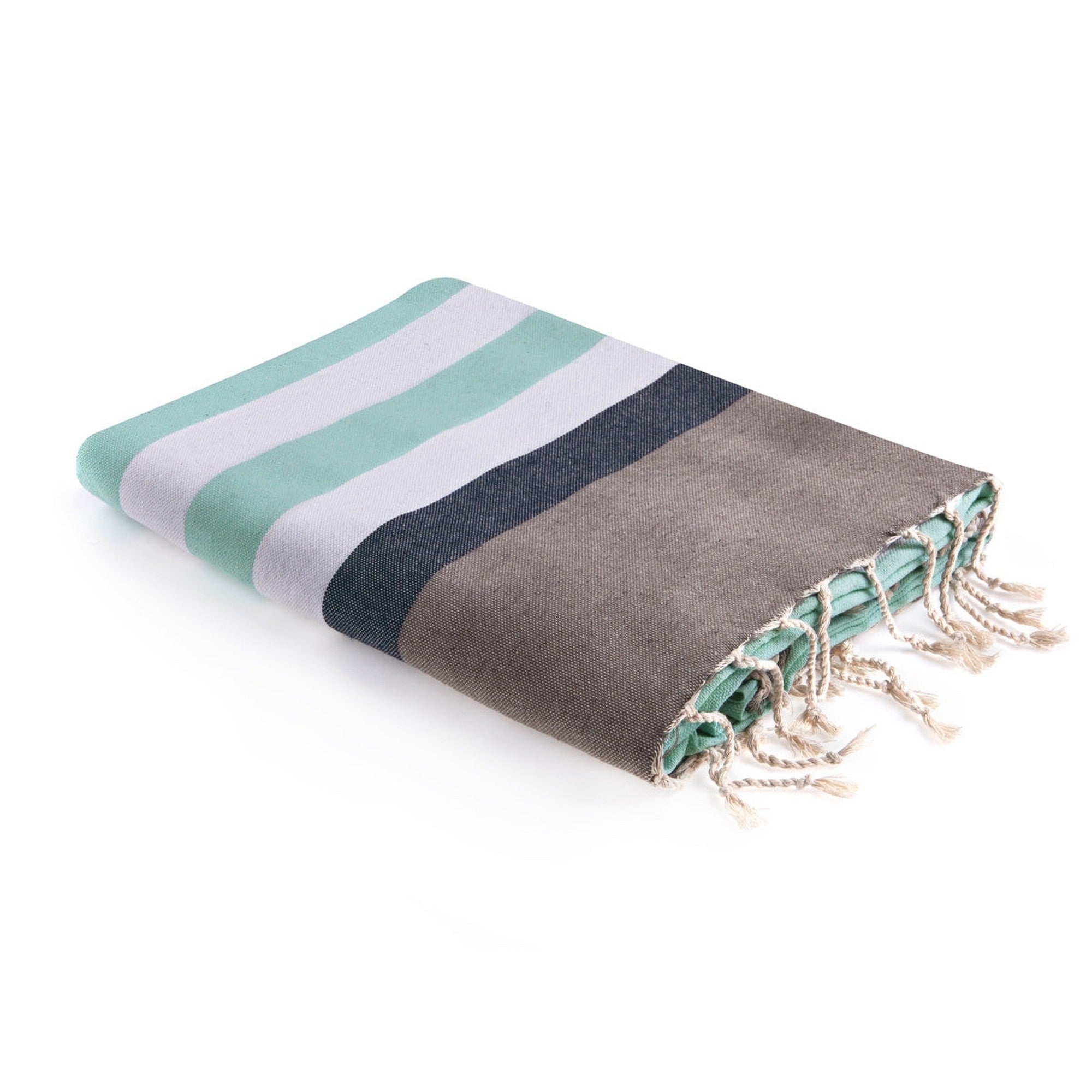 Tricolor cotton fouta 100x200 ARCACHON light taupe