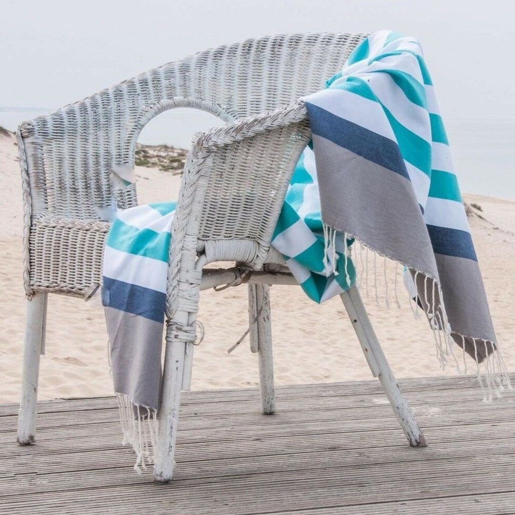 Tricolor cotton fouta 100x200 ARCACHON light taupe