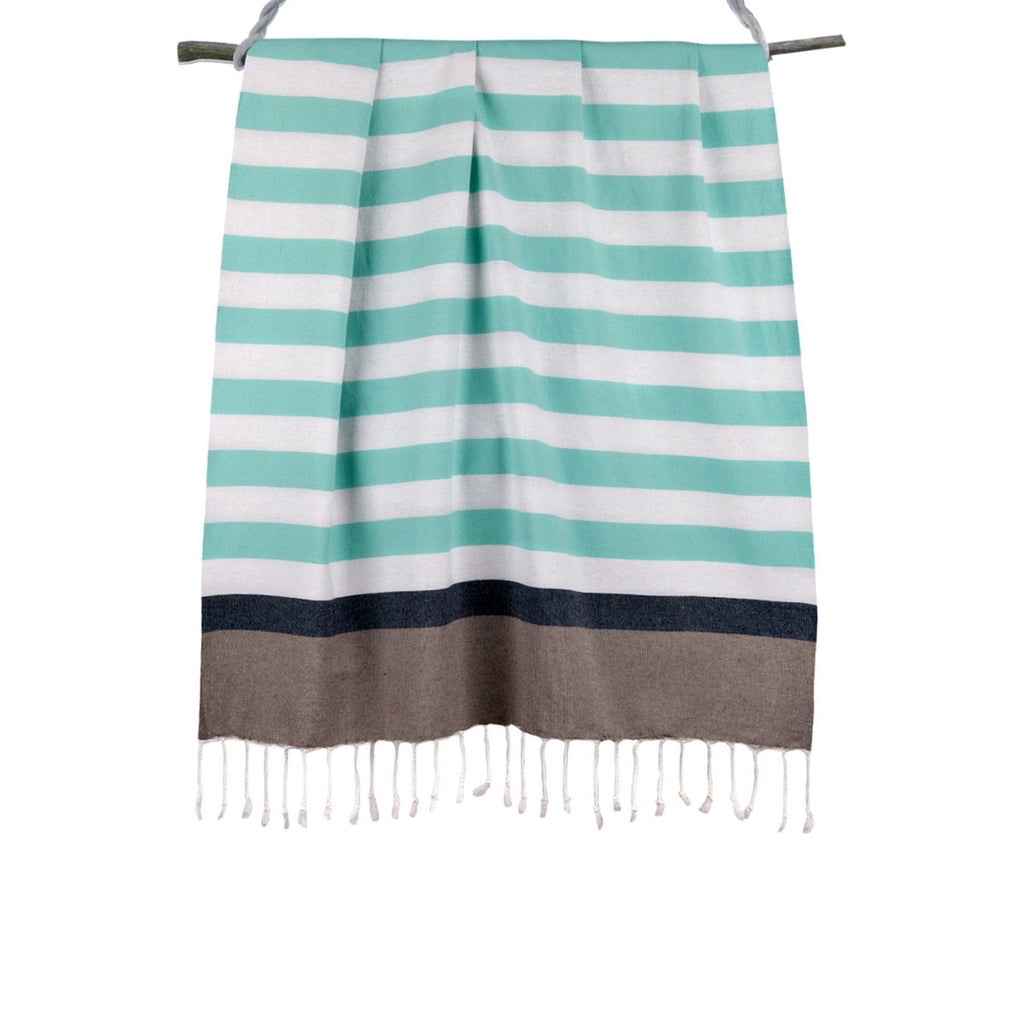Tricolor cotton fouta 100x200 ARCACHON light taupe