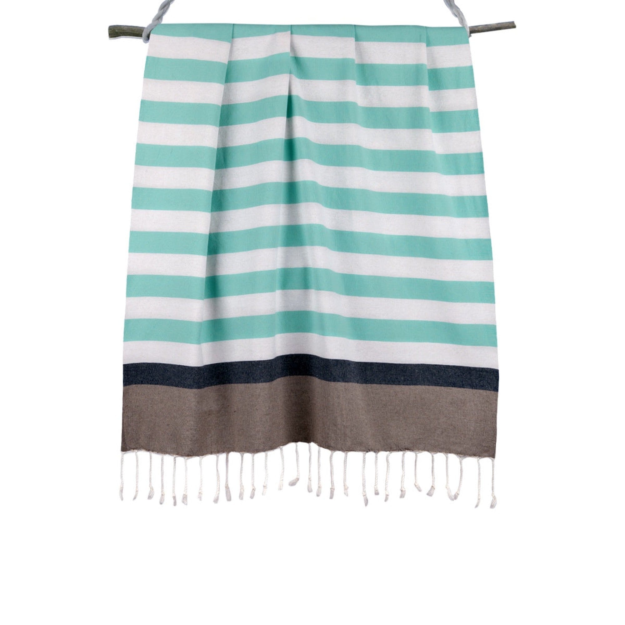 Tricolor cotton fouta 100x200 ARCACHON light taupe