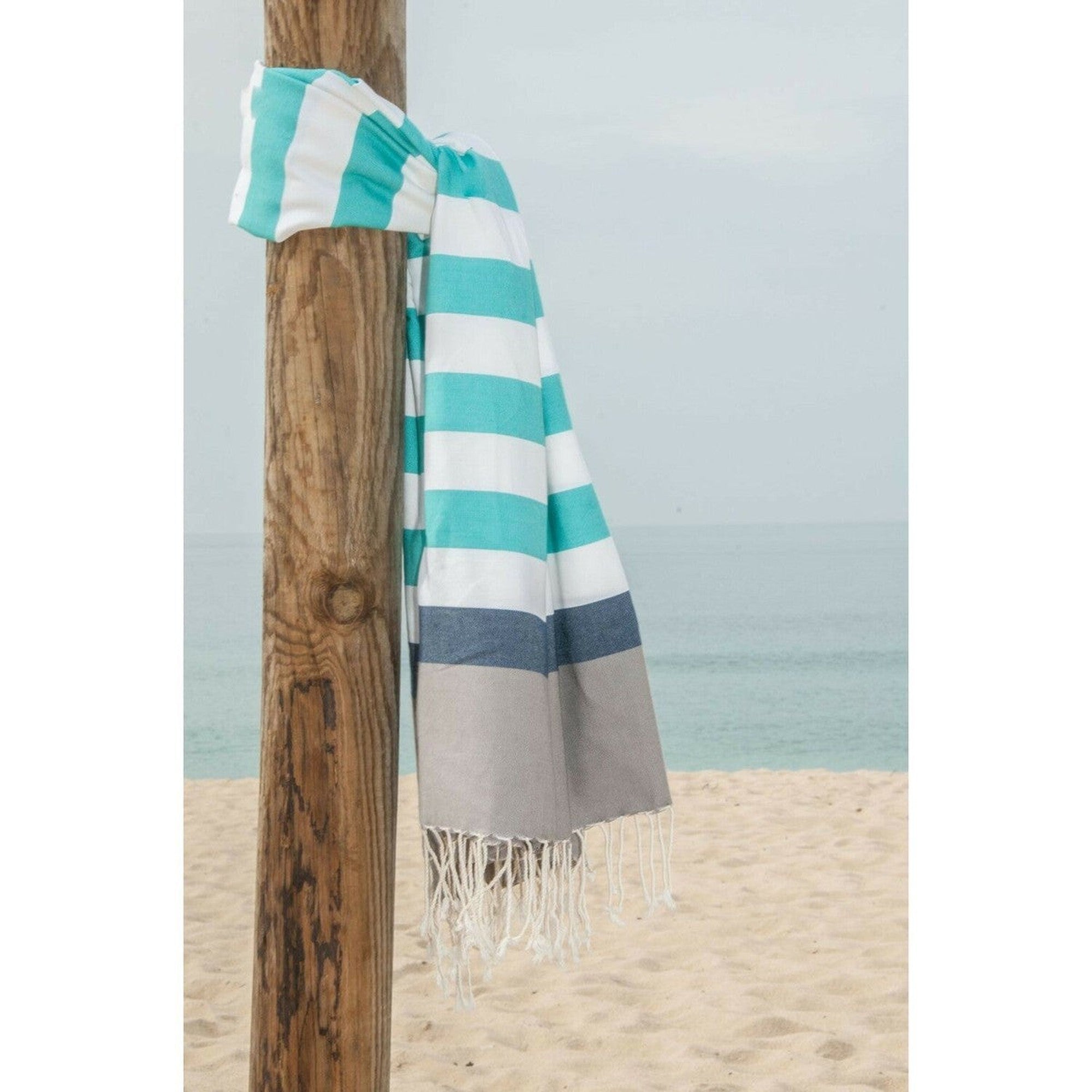 Tricolor cotton fouta 100x200 ARCACHON light taupe