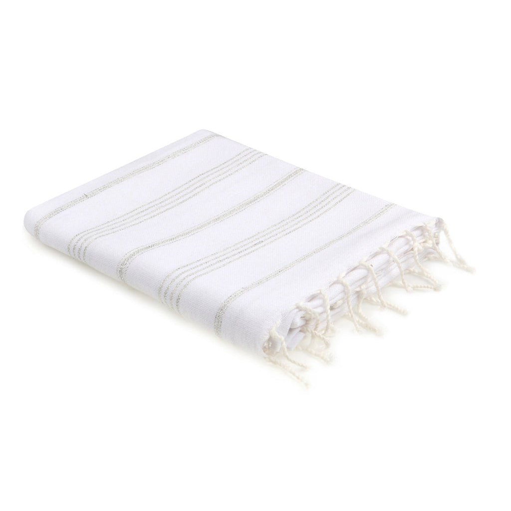 Fouta - Algodón - Blanco / Plata - Mykonos