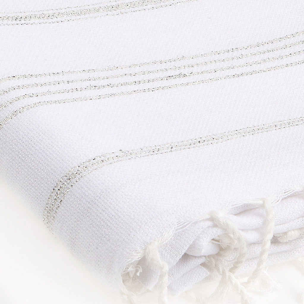 Fouta - Algodón - Blanco / Plata - Mykonos
