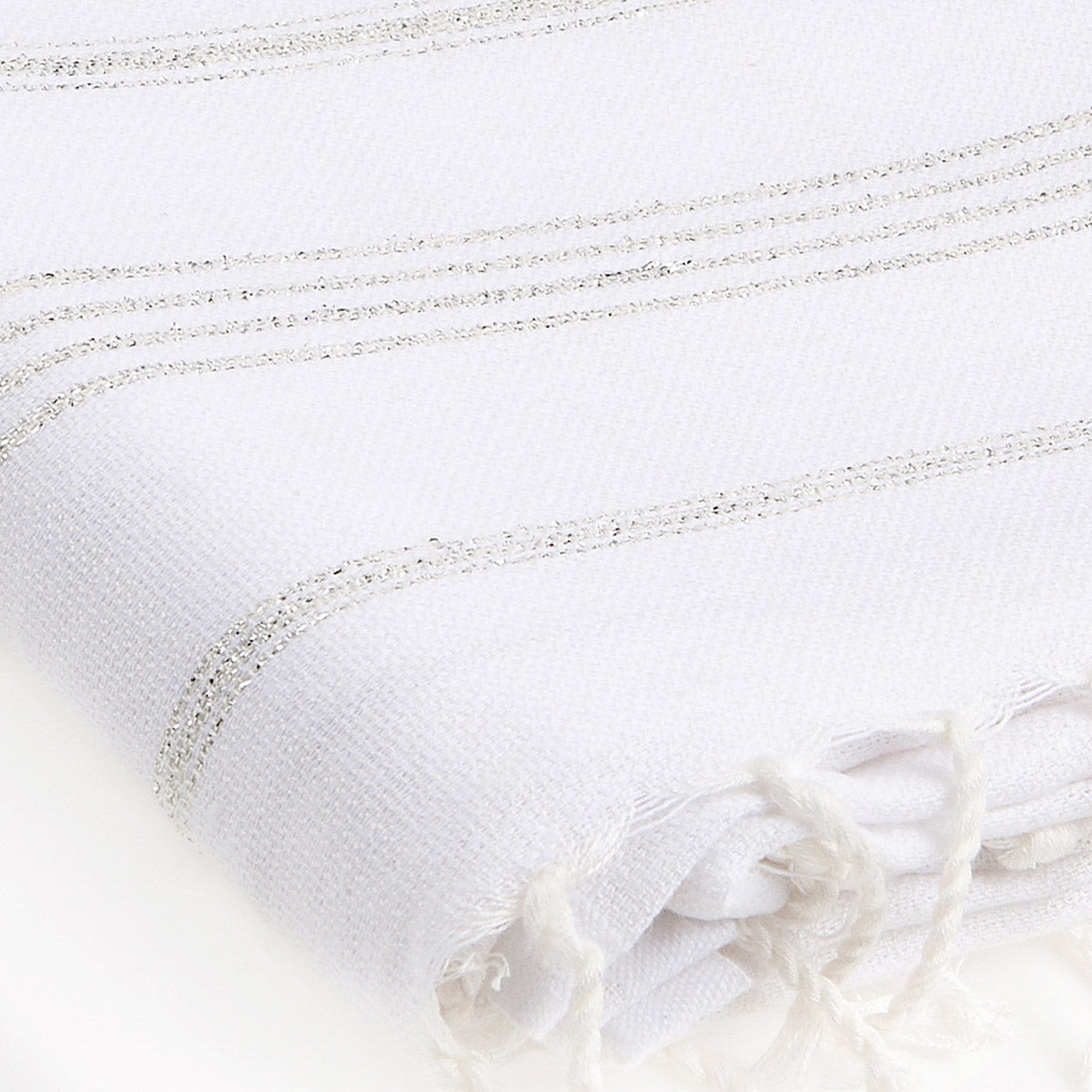 Fouta - Algodón - Blanco / Plata - Mykonos