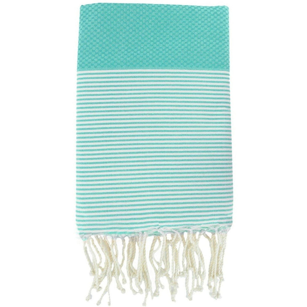 Fouta Nid D'Abeille Coton 100X200 Ibiza Bleu Aqua