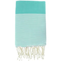 Fouta Nid D'Abeille Coton 100X200 Ibiza Bleu Aqua