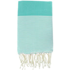 Fouta Nid D'Abeille Coton 100X200 Ibiza Bleu Aqua