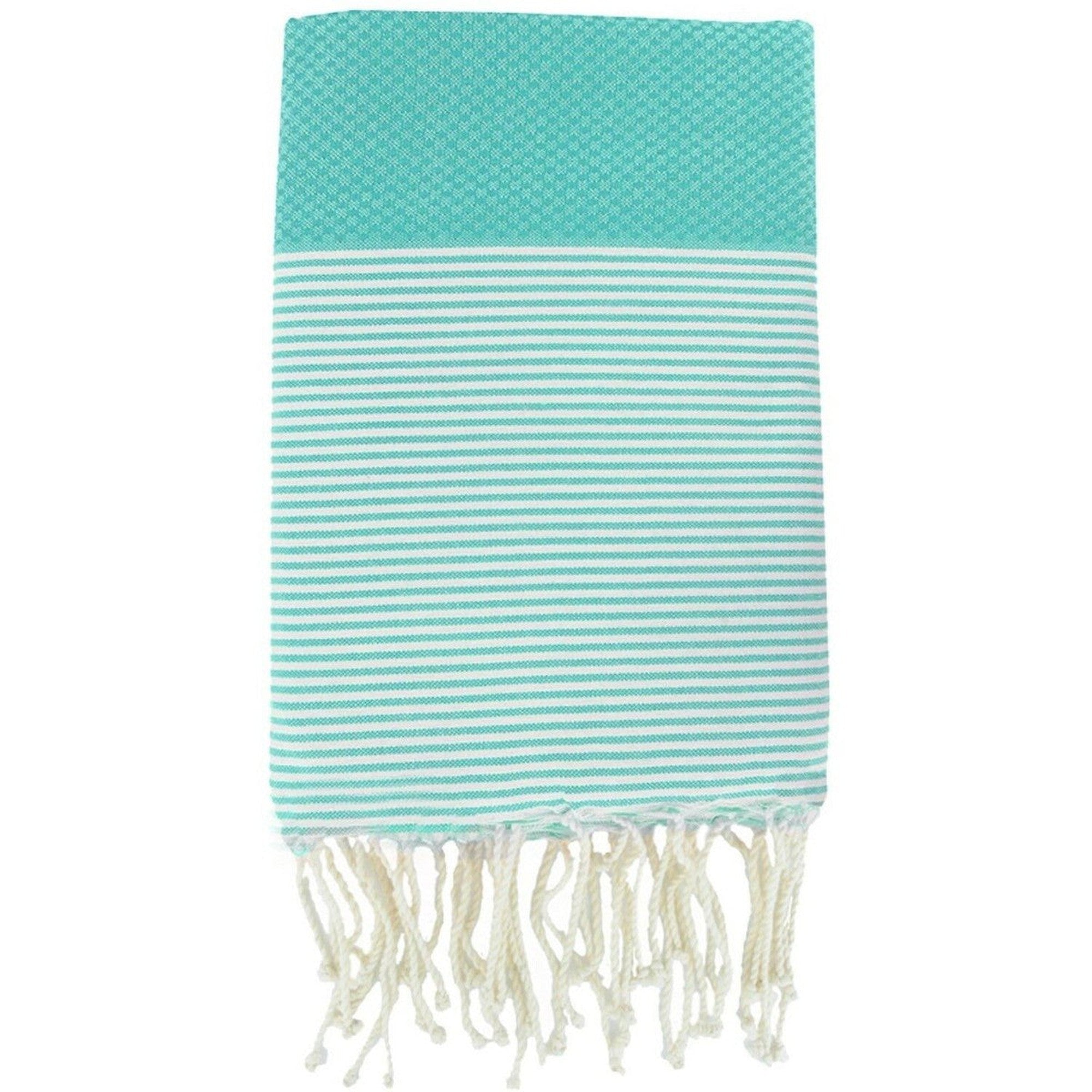 Fouta Nid D'Abeille Coton 100X200 Ibiza Bleu Aqua