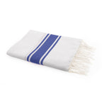 Fouta Blanca - Algodón - Blanco / Azul Griego - St Tropez