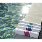 Fouta Blanca - Algodón - Blanco / Azul Griego - St Tropez