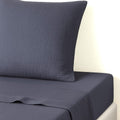 Carla - Flat Sheet - Cotton Gauze - Storm Blue
