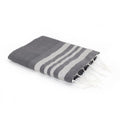 Fouta Nid D'Abeille Coton 100X200 Hamptons Gris Moyen / Argent