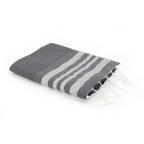 Fouta Nid D'Abeille Coton 100X200 Hamptons Gris Moyen / Argent