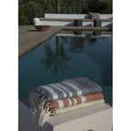 Fouta Nid D'Abeille Coton 100X200 Hamptons Gris Moyen / Argent