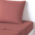 Carla - Drap Plat - Gaze De Coton - Rouge Toscane