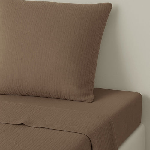 Drap Plat - Gaze De Coton - Noisette - Carla