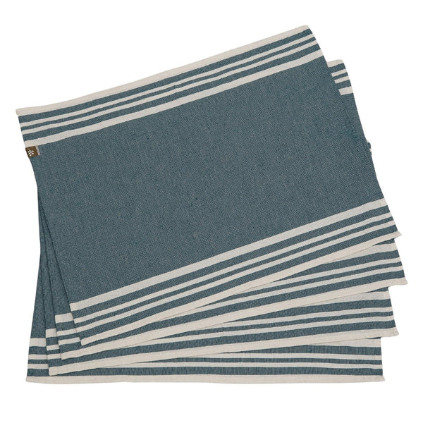 Mantel individual Mahdia (X4) - Azul Petróleo - Algodón