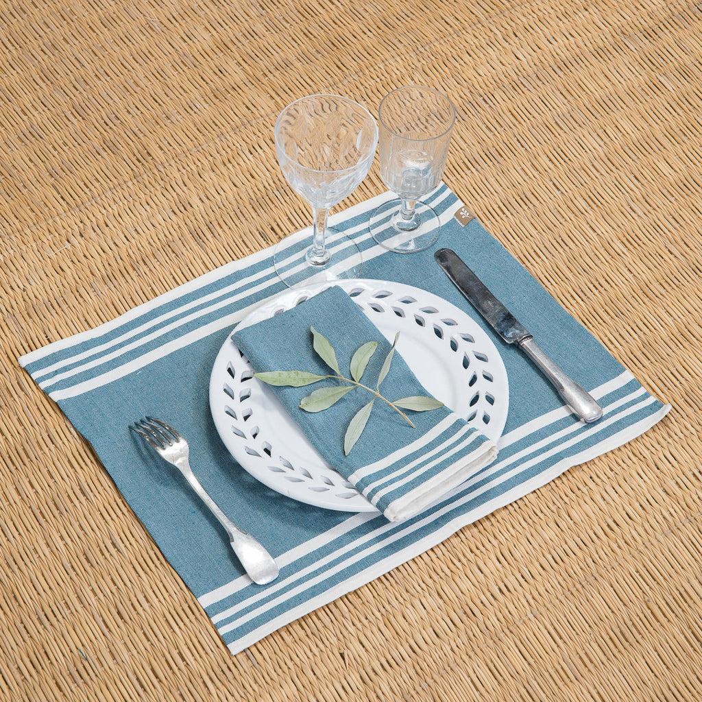 Mahdia Placemat (X4) - Petrol Blue - Cotton