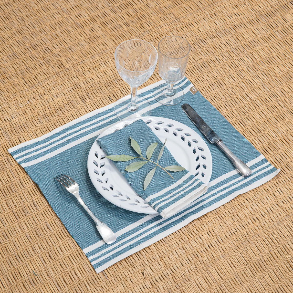 Mahdia Placemat (X4) - Petrol Blue - Cotton